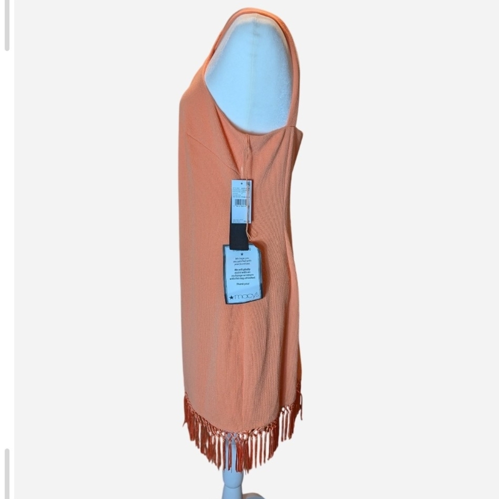 Adrianna Papell Fringe Sheath Halter dress Size 12 - Picture 6 of 13